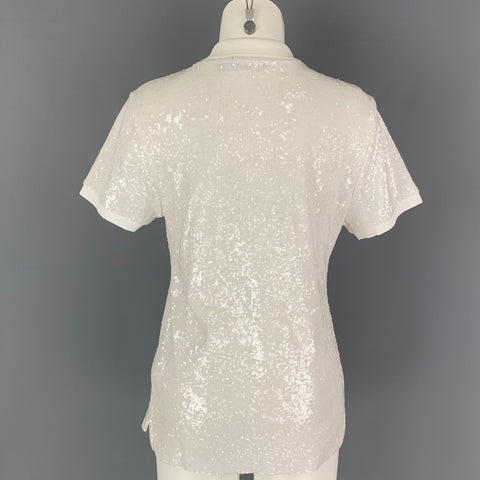 POLO by RALPH LAUREN Size M White Cotton Polo Casual Top