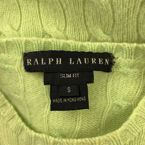 RALPH LAUREN Black Label Size S Chartreuse Knitted Cashmere Slim Fit Sweater