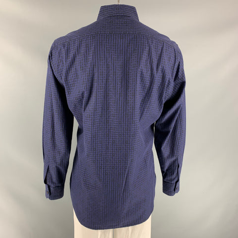 ETRO Size XL Purple &  Black Pattern Cotton Button Up Long Sleeve Shirt