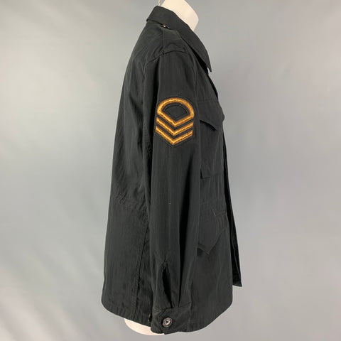 RALPH LAUREN Size 8 Black Cotton Blend Embellishment Jacket