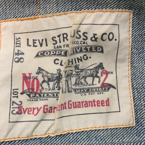 LEVI STRAUSS Size XL Blue Washed Selvedge Denim Jacket