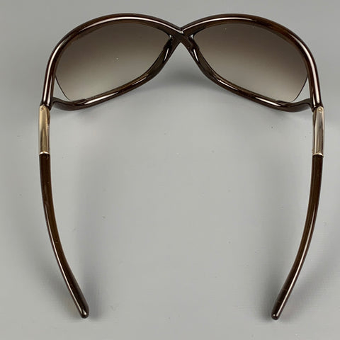 TOM FORD Brown & Gold Acetate Sunglasses