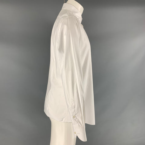 SUITSUPPLY Size M White Solid Cotton Button Up Long Sleeve Shirt