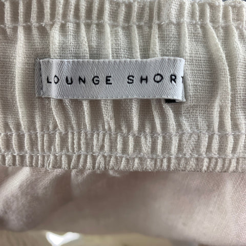 VENROY Size S White Linen Drawstring Shorts