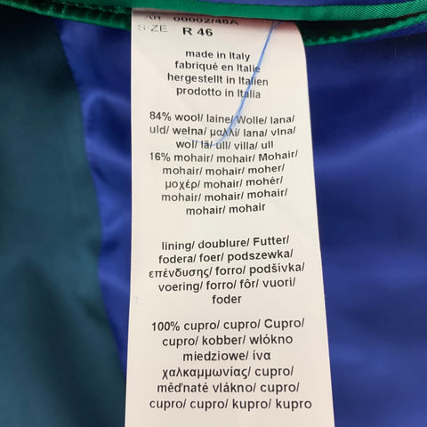 PAUL SMITH Soho Fit Size 46 Teal Wool / Mohair Peak Lapel Sport Coat