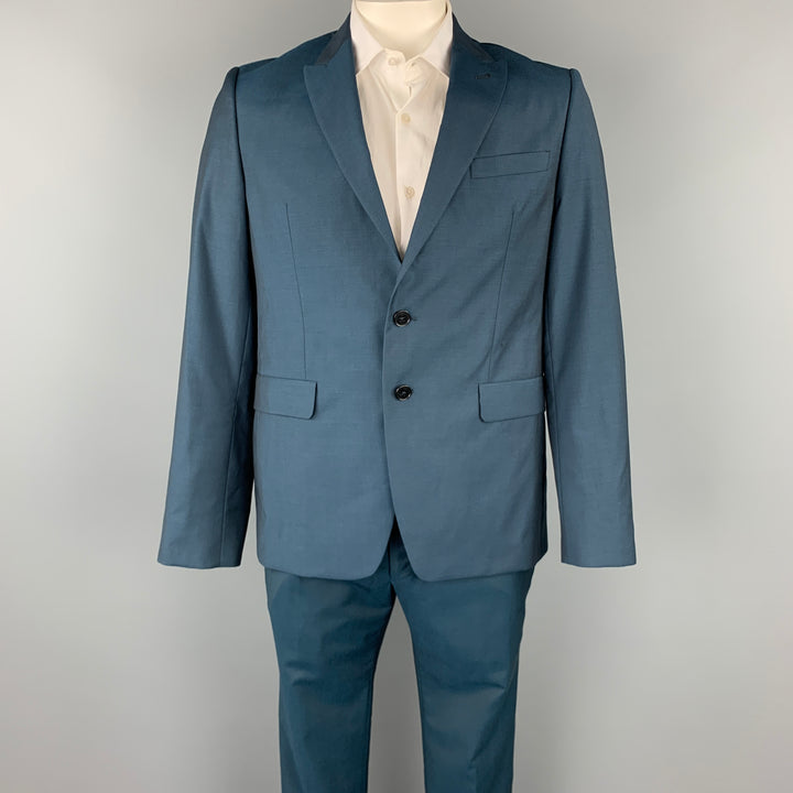 PS by PAUL SMITH Size 42 Blue Wool / Mohair Peak Lapel Suit