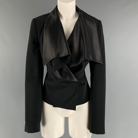 VIKTOR & ROLF Size 8 Polyester Spandex Solid Tuxedo Jacket Blazer