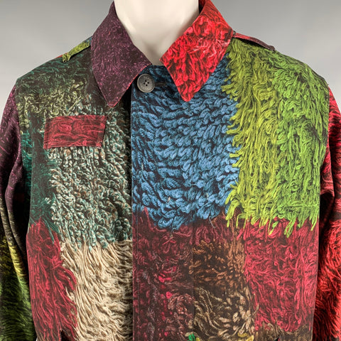 PIERRE-LOUIS MASCIA Taille 40 Manteau en coton imprimé multicolore