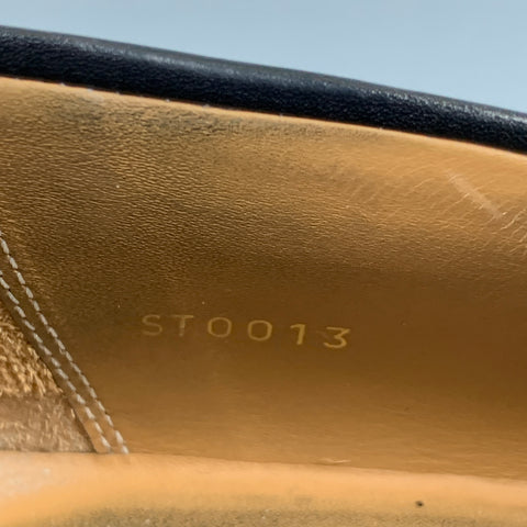 LOUIS VUITTON Size 10 Black Leather Square Toe Loafers