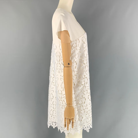 Nº21 Size 6 White Polyester Eyelet Shift Dress