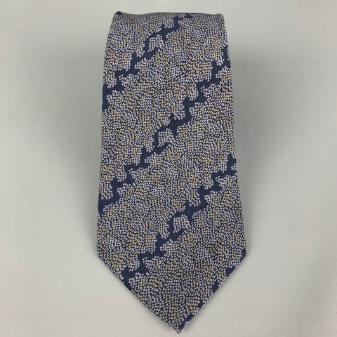 MISSONI Grey Blue Abstract Silk Tie