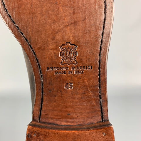 ANTONIO MAURIZI Taille 10 Chaussures à lacets en cuir marron