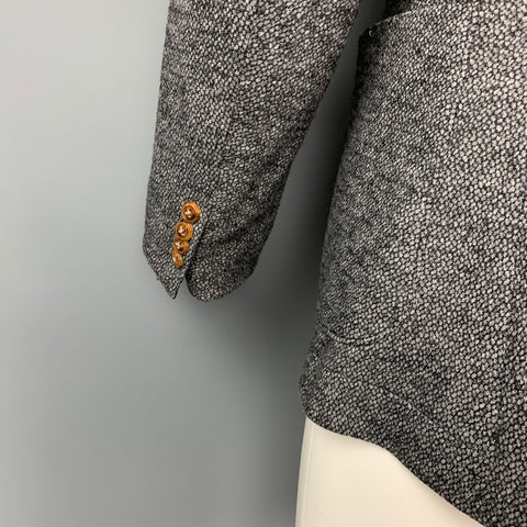 ALESSANDRO CANTARELLI Size 42 Grey Heather Wool / Cotton Notch Lapel Sport Coat