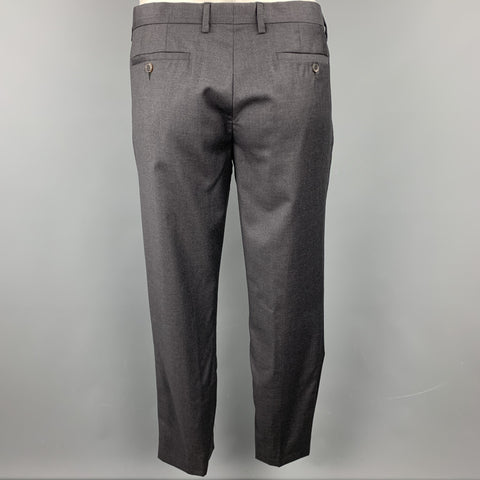 PAUL SMITH Size 44 Charcoal Wool Notch Lapel Suit