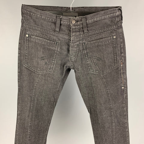 NEIL BARRETT Size 36 Charcoal Stitched Cotton Large Pockets Jeans