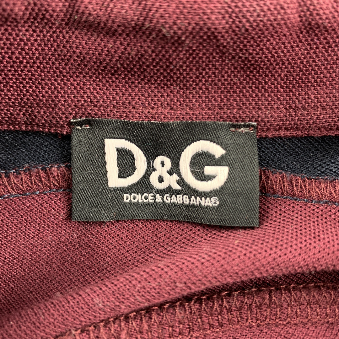 D&G by DOLCE & GABBANA Size L Burgundy Pique Polo