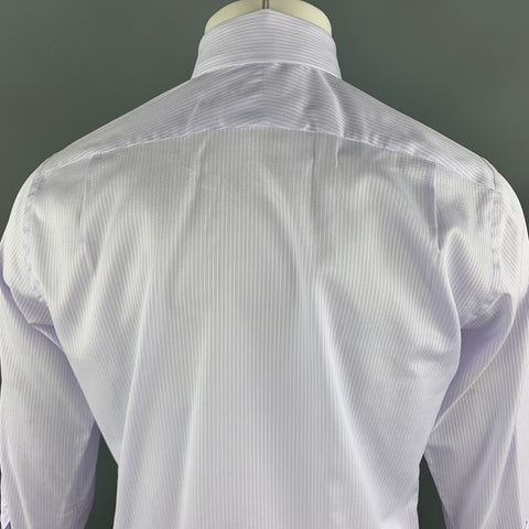 TOM FORD Size M Lavender Stripe Cotton Spread Collar Button Up Long Sleeve Shirt