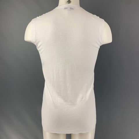 IRO Tissa Size XS White Solid Linen Sleeveless Tank Top