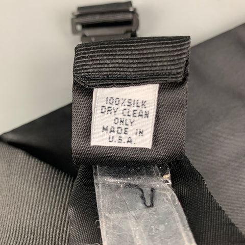 NEIMAN MARCUS Size One Size Black Solid Silk Cummerbund