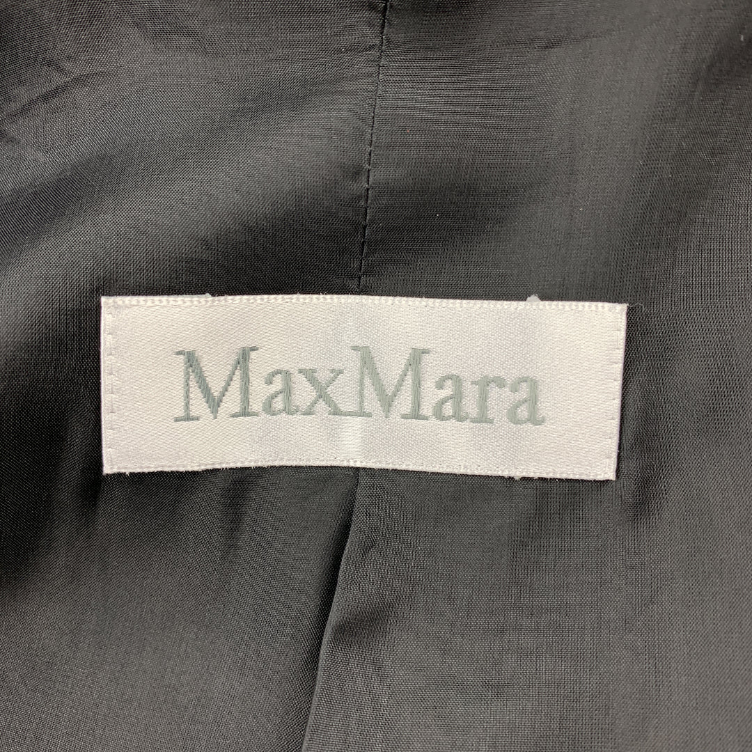 MAX MARA Size 8 Black Woven Virgin Wool Blend Pencil Skirt Suit
