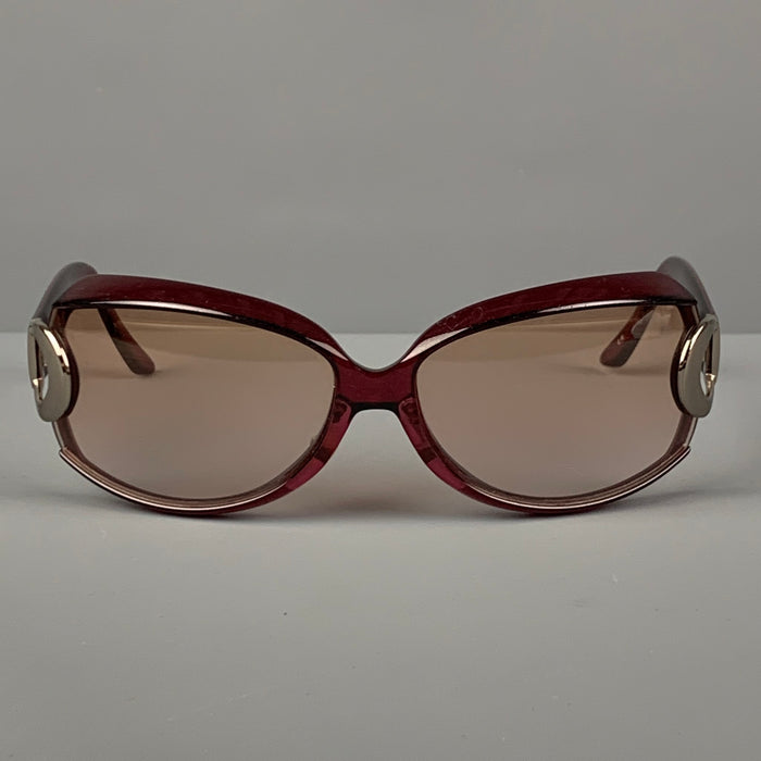 CHRISTIAN DIOR Burgundy Acetate Sunglasses