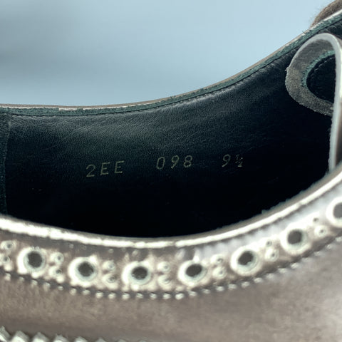 PRADA Levitate Size 10.5 EE Taupe Antique Leather Wingtip Lace Up Shoes