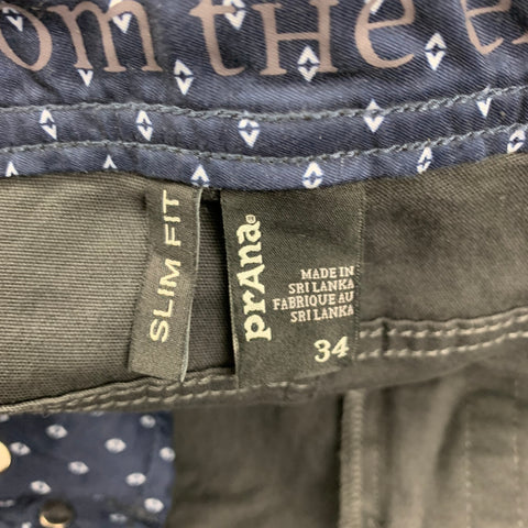 PRANA Size 34 Grey Cotton Straight Casual Pants