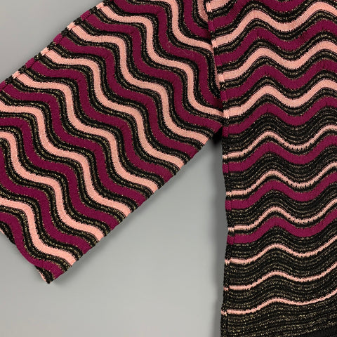 MISSONI Black & Purple Woven Scarf