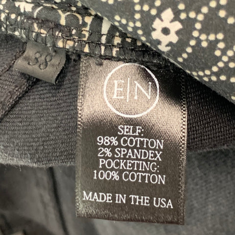 EN NOIR Size 38 Black Distressed Cotton Elastane Button Fly Jeans
