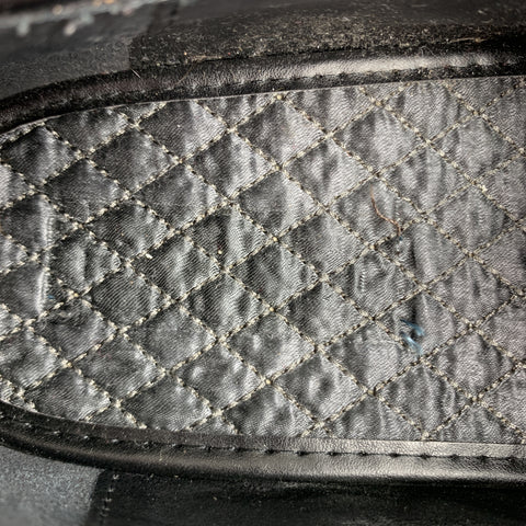 VINTAGE Size 9 Black Quilted Velvet Slip On Loafers