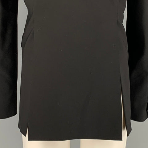 RICK OWENS Size 40 Black Polyester Blend Single Button Jacket