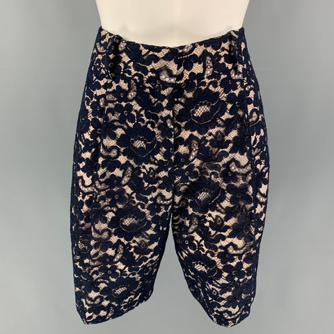 J.CREW Size 0 Navy Lace Pleated Shorts