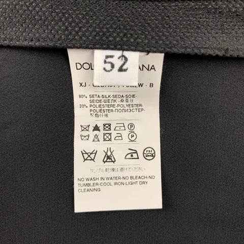 DOLCE & GABBANA Size 42 Black Silk Blend Notch Lapel Sport Coat