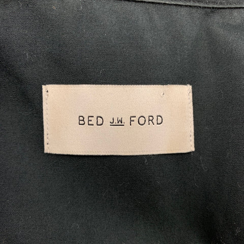 BED J.W. FORD Size S Black Applique Cotton Long Shirt