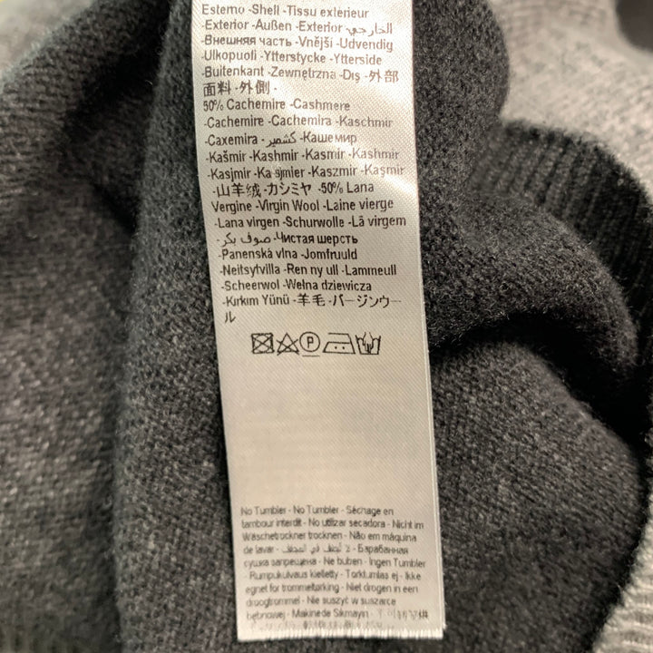 120% LINO Size XL Grey Dyed Cashmere Wool Crew-Neck Pullover