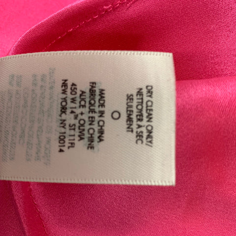 ALICE + OLIVIA Size 0 Pink Triacetate Blend Solid A-Line Skirt