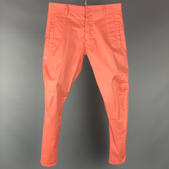 DSQUARED2 Size 28 Salmon Cotton Blend Button Fly Casual Pants