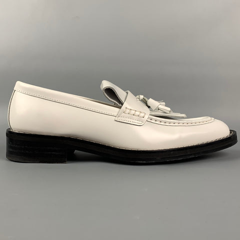 AMI by ALEXANDRE MATTIUSSI Size 9 White Leather Tassels Spazzo Moccasin Loafers