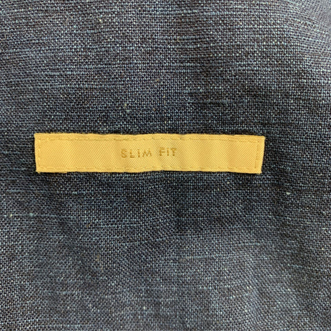 BANANA REPUBLIC Size 40 Indigo Buttoned Notch Lapel Jacket
