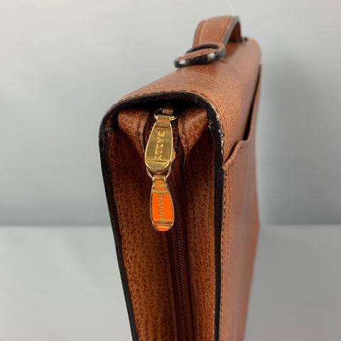 BALLY Cognac Leather 3 Ring Binder