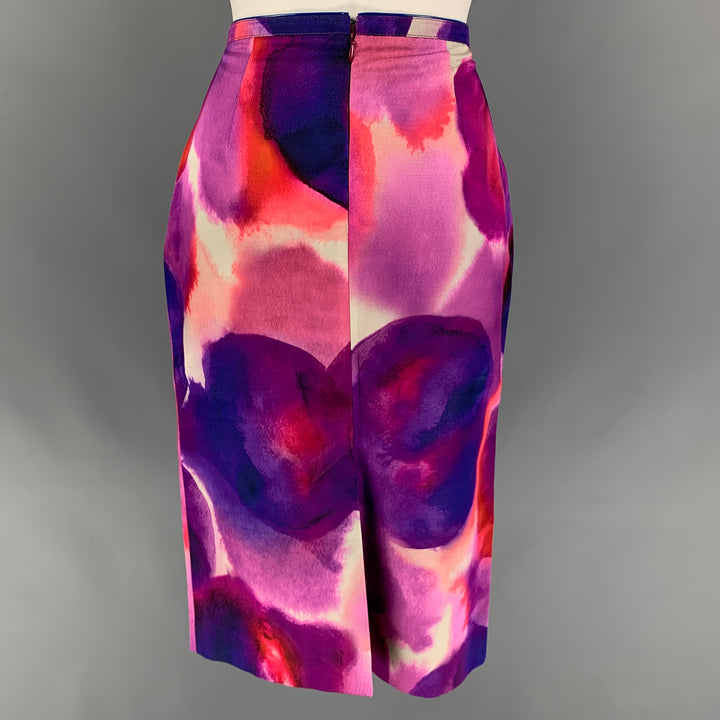 BURBERRY PRORSUM Spring 2015 Size 4 Multi-Color Silk / Cotton Abstract Skirt