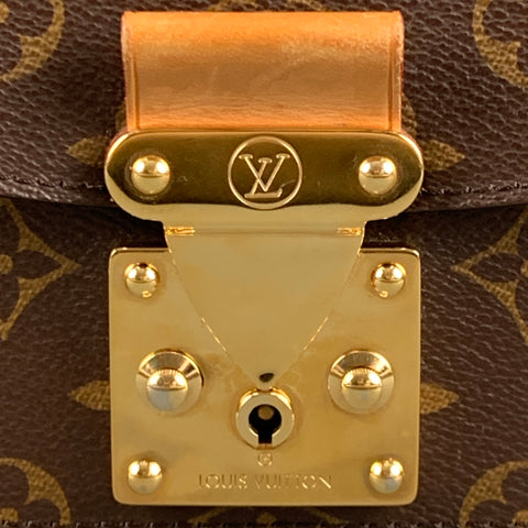LOUIS VUITTON Brown Beige Monogram Leather Cross Body Handbag