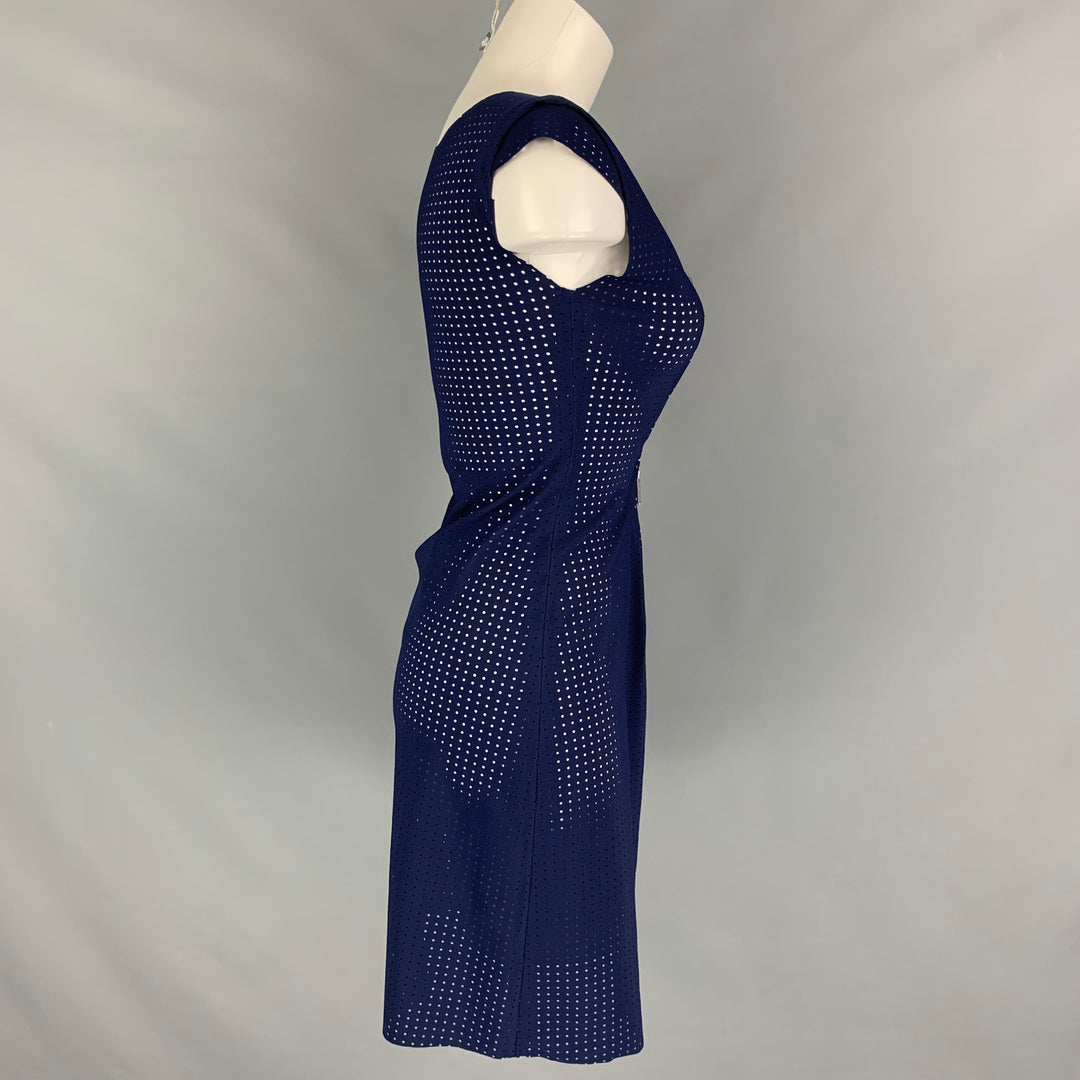 SUGGÉRÉ Taille S Robe à manches courtes perforées en nylon et élasthanne bleu marine