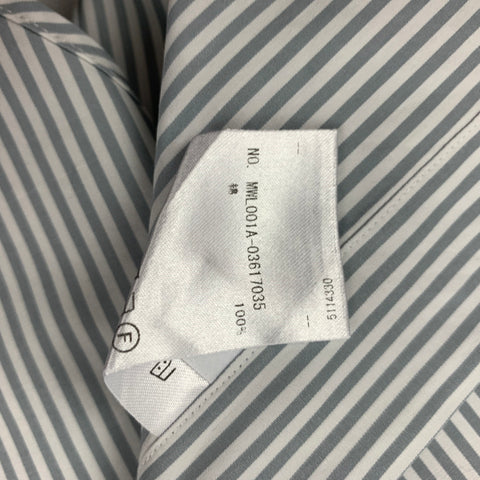 THOM BROWNE Size XS White Grey Stripe Cotton Button Down Long Sleeve Shirt