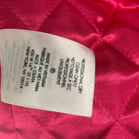 ALICE + OLIVIA Size S Pink Polyester Textured Shawl Collar Coat