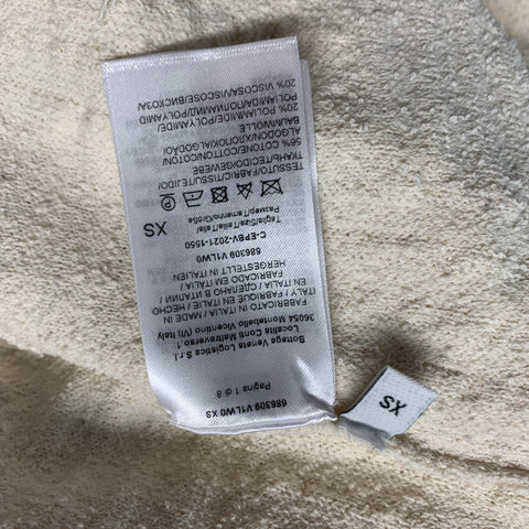BOTTEGA VENETA Vestido texturizado de un hombro en mezcla de algodón color crema Talla XS