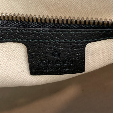 GUCCI Blue Black GG Monogram Velvet Duffle Medium Boston Bag
