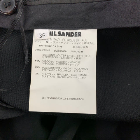 JIL SANDER Size 6 Black Viscose Blend Dress Pants