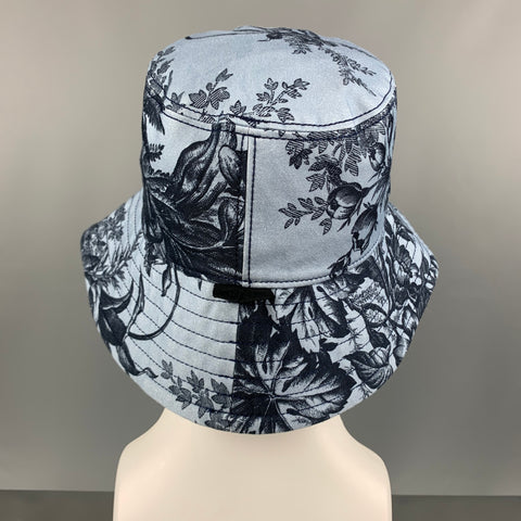 ERDEM Size M Blue Black Floral Cotton/Elastane Canvas Hats