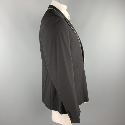 PAUL SMITH Taille 46 Manteau de sport à revers cranté en laine noire